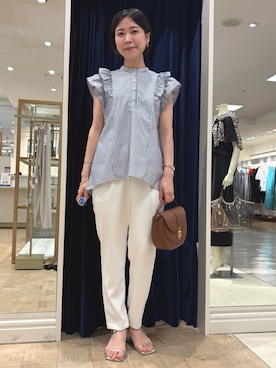 「白パンツ」｜ nolleys   sugimo  さん（レディース・159cm）の夏コーディネート