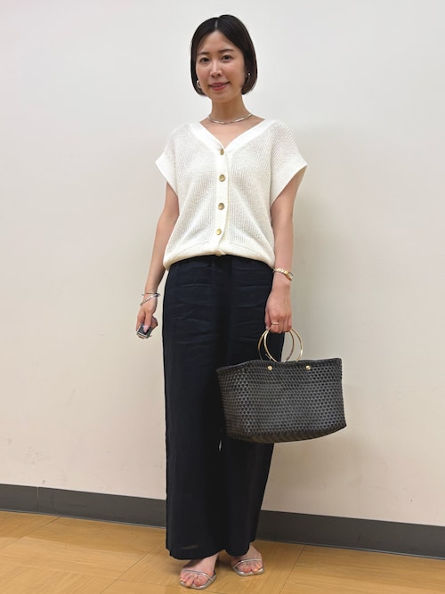 美品　ノーリーズ　ウォッシャブルペーパーヤーン2WAYベスト　24SS　和紙 NOLLEY'S ベスト ジレ 「アンサンブル対応」「手洗い可能