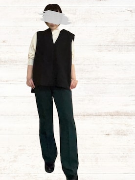 「sakishimatokyo（サキシマトーキョー）のアイテム（ニット/セーター）」を使った、you731さん（レディース・166cm）の冬コーディネート