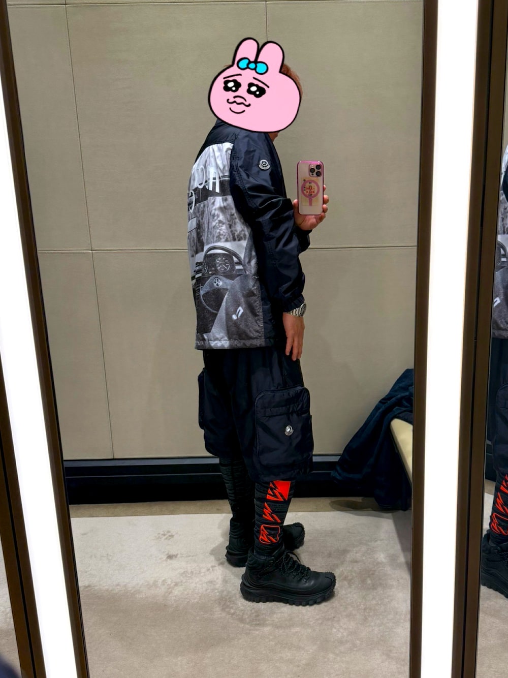 「春めき満開コーデ、ハーフパンツ、MONCLER、MERCEDES-BENZ、NIGO」｜「ROLEXのRolex ディプシー/D Blue（アナログ腕時計、シルバー系）」を使った、golden hammerさん（メンズ・174cm）の春コーディネートの1枚目の写真