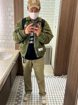 「アイテム（MA-1）」を使った、　　yu-chakuさん（メンズ・172cm）の冬コーディネート