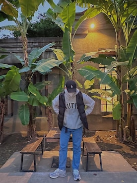 「MLB（メジャーリーグベースボール）のアイテム（キャップ）」を使った、duyi1213さん（メンズ・176cm）の冬コーディネート