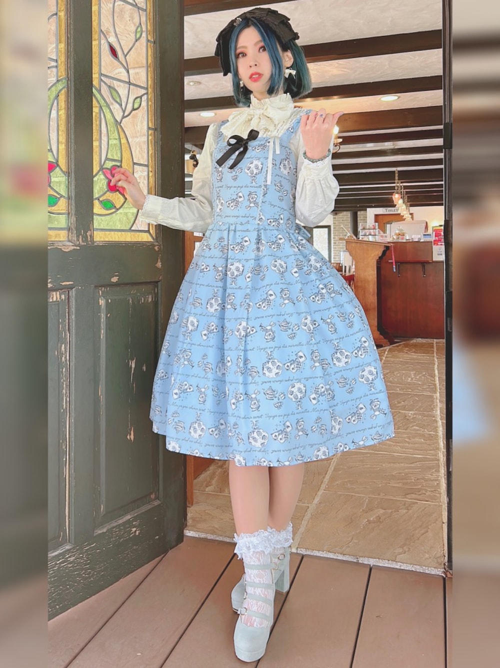 アクシーズ　kawaii 　ジャンパースカート　ロリータ axes femme kawaii レディローズジャンスカ 生成り 新品未使用