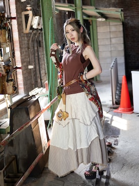 「MERLOT（メルロー）のアイテム（スカート）」を使った、koto7777さん（レディース・158cm）の秋コーディネート