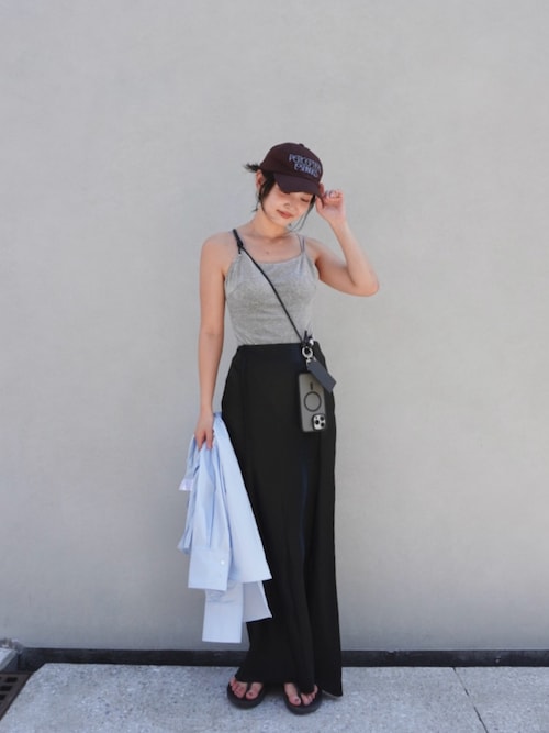 CREDONA（クレドナ） スカート ACETATE LINEN SATIN SKIRT/アセテート