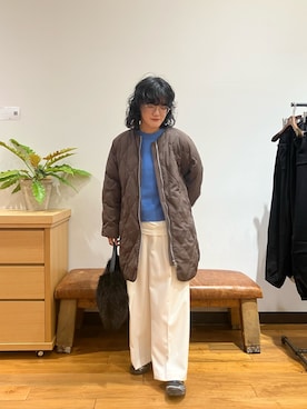 「おでかけコーデ」｜「アイテム（ダウンジャケット/コート）」を使った、NIKAIDOさん（レディース・165cm）の冬コーディネート