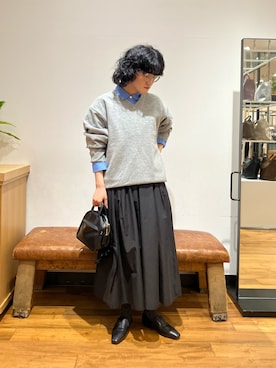 「秋のシャツ着こなし術」｜NIKAIDOさん（レディース・165cm）の秋コーディネート
