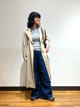 「Lee（リー）のアイテム（パンツ）」を使った、NIKAIDOさん（レディース・165cm）の春コーディネート