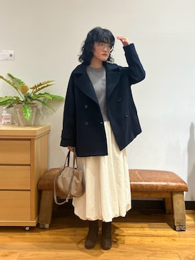 「アイテム（その他アウター、ブルー系）」を使った、NIKAIDOさん（レディース・165cm）の秋コーディネート