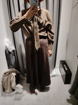 「AZUL by moussy（アズールバイマウジー）のアイテム（スカート）」を使った、ほりぃさん（レディース・170cm）の秋コーディネート