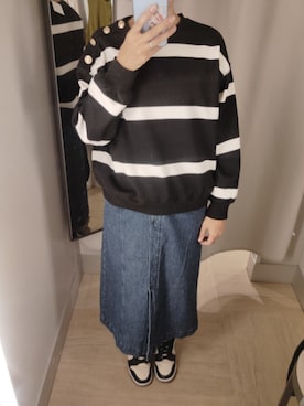 「アイテム（スカート）」を使った、ほりぃさん（レディース・170cm）の秋コーディネート