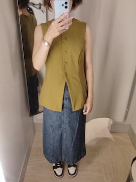 「H&M（エイチ・アンド・エム）のアイテム（デニムスカート）」を使った、ほりぃさん（レディース・170cm）の秋コーディネート
