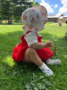 「アイテム（レッグウェア）」を使った、moimoi417さん（キッズ・70cm）の夏コーディネート