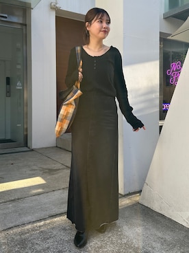 「アイテム（チョーカー）」を使った、ゆなさん（レディース・154cm）の冬コーディネート