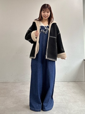 「アイテム（サロペット/オーバーオール）」を使った、ゆなさん（レディース・154cm）の秋コーディネート