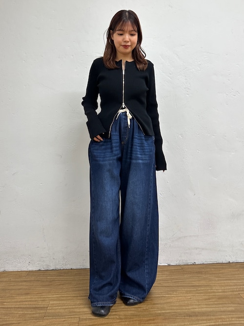 ダブルジップリブカーディガン