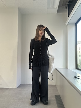 「アイテム（スリッポン）」を使った、ゆなさん（レディース・154cm）の秋コーディネート