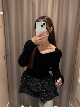 「Heather（ヘザー）の厚底スクエアローファー　1047005（ローファー、ブラック系）」を使った、ERiNAさん（レディース・153cm）の夏コーディネート