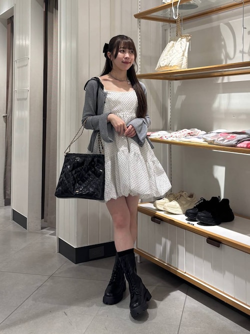 ジャガードバルーンリボンミニワンピース 666275（ワンピース
