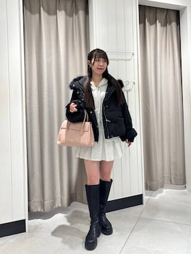 「Heather（ヘザー）のアイテム（ブルゾン）」を使った、ERiNAさん（レディース・153cm）の冬コーディネート