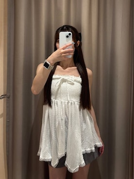 「Heather（ヘザー）のアイテム（パンツ）」を使った、ERiNAさん（レディース・153cm）の夏コーディネート