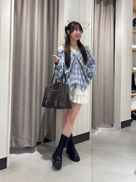 「Heather（ヘザー）のアイテム（バッグ）」を使った、ERiNAさん（レディース・153cm）の春コーディネート