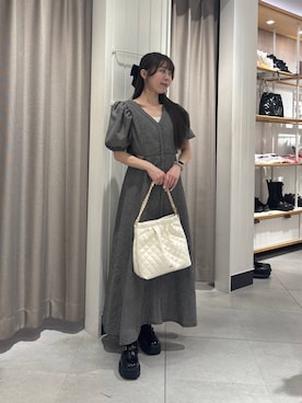 「Heather（ヘザー）のアイテム（ワンピース/ドレス）」を使った、ERiNAさん（レディース・153cm）の春コーディネート