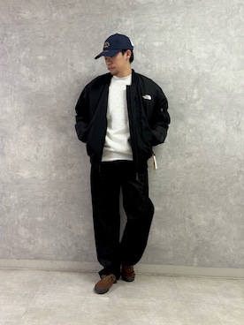 「ブラック」｜「アイテム（スウェット）」を使った、enotaku0905さん（メンズ・173cm）の冬コーディネート