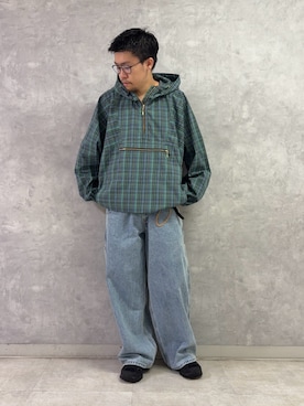 「URBAN RESEARCH DOORS（アーバンリサーチドアーズ）のL.L.Bean JAPAN EDITION　CARIBOU ANORAK（テーラードジャケット、グリーン系）」を使った、TAKUMA ENOMOTOさん（メンズ・173cm）の秋コーディネート