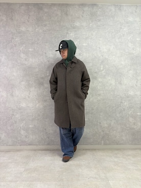 「アイテム（ステンカラーコート）」を使った、enotaku0905さん（メンズ・173cm）の冬コーディネート
