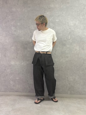 「URBAN RESEARCH DOORS（アーバンリサーチドアーズ）のSASSAFRAS　LANDSCAPER GROWN PANTS（デニムパンツ、ブラック系）」を使った、enotaku0905さん（メンズ・173cm）の春コーディネート