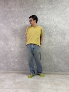 「URBAN RESEARCH DOORS（アーバンリサーチドアーズ）のTHE NORTH FACE PURPLE LABEL　8OZ FIELD POCKET T-SHIRTS（Tシャツ/カットソー、グリーン系）」を使った、enotaku0905さん（メンズ・173cm）の夏コーディネート