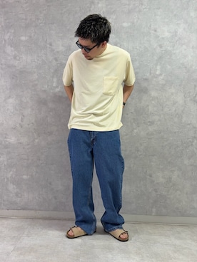 「Levi's（リーバイス）のLevis　565 97 LOOSE STRAIGHT（デニムパンツ、ブルー系）」を使った、enotaku0905さん（メンズ・173cm）の夏コーディネート