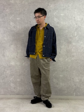 「URBAN RESEARCH DOORS（アーバンリサーチドアーズ）の『XLサイズ/WEB限定/仁村紗和さん着用』『UR TECH 200日ニット』シャツ カーディガン（カーディガン/ボレロ）」を使った、enotaku0905さん（メンズ・173cm）の秋コーディネート
