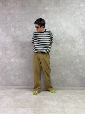 「URBAN RESEARCH DOORS（アーバンリサーチドアーズ）のリネンブレンドイージーペインターパンツ（その他パンツ、ベージュ系）」を使った、enotaku0905さん（メンズ・173cm）の夏コーディネート