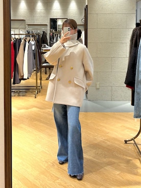 「アイテム（ピーコート）」を使った、mhoo000さん（レディース・156cm）の秋コーディネート