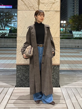 「アイテム（ステンカラーコート）」を使った、mhoo000さん（レディース・156cm）の秋コーディネート