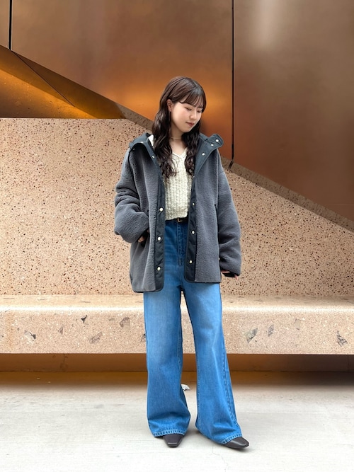 RIVE DROITE 【大人カジュアルに着れる】フードボアコート 驚くほどの