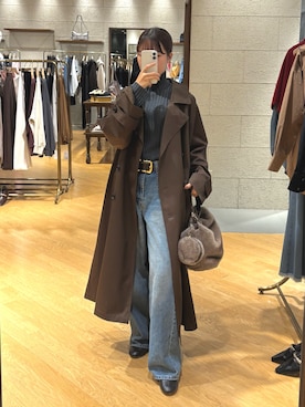 「RIVE DROITE（リヴドロワ）の【安定感◎】ラウンドトゥショートブーツ（ブーツ）」を使った、mhoo000さん（レディース・156cm）の秋コーディネート