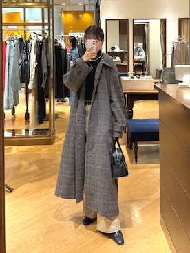 「RIVE DROITE（リヴドロワ）の【安定感◎】ラウンドトゥショートブーツ（ブーツ）」を使った、mhoo000さん（レディース・156cm）の秋コーディネート