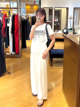 「RIVE DROITE（リヴドロワ）のアイテム（Tシャツ/カットソー）」を使った、mhoo000さん（骨格ウェーブ・レディース・156cm）の夏コーディネート