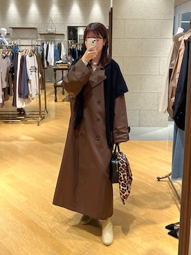 「アイテム（ストール/ショール）」を使った、mhoo000さん（レディース・156cm）の秋コーディネート