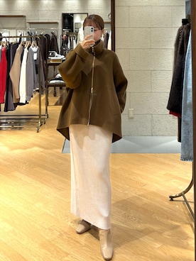 「アイテム（その他アウター、イエロー系）」を使った、mhoo000さん（レディース・156cm）の秋コーディネート