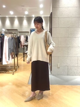 「RIVE DROITE（リヴドロワ）のアイテム（その他シューズ）」を使った、mhoo000さん（レディース・156cm）の秋コーディネート