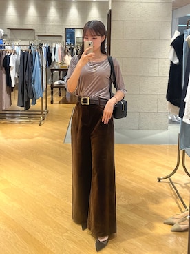 「RIVE DROITE（リヴドロワ）のアイテム（Tシャツ/カットソー）」を使った、mhoo000さん（骨格ウェーブ・レディース・156cm）の夏コーディネート