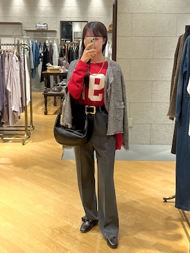 「RIVE DROITE（リヴドロワ）のレザービットローファー（ローファー）」を使った、mhoo000さん（レディース・156cm）の秋コーディネート