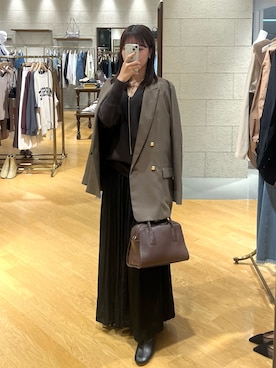 「RIVE DROITE（リヴドロワ）の【安定感◎】ラウンドトゥショートブーツ（ブーツ）」を使った、mhoo000さん（レディース・156cm）の秋コーディネート