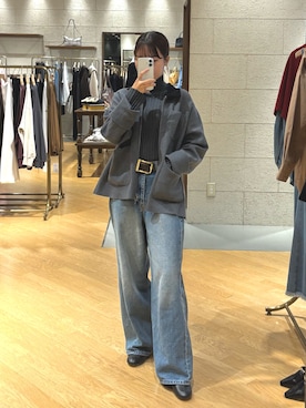 「RIVE DROITE（リヴドロワ）の【安定感◎】ラウンドトゥショートブーツ（ブーツ）」を使った、mhoo000さん（レディース・156cm）の秋コーディネート