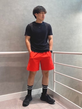 「アイテム（その他パンツ、レッド系）」を使った、KOYAさん（メンズ・173cm）の夏コーディネート