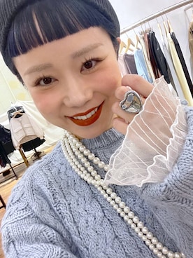 「アイテム（ニットキャップ/ビーニー）」を使った、omizo555さん（レディース・153cm）の秋コーディネート